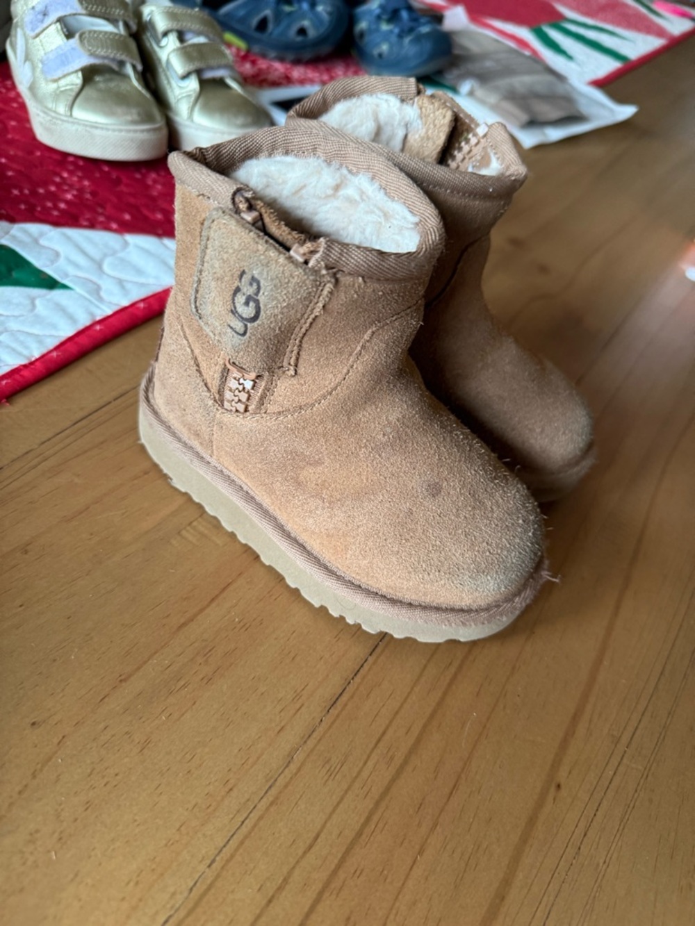 UGG Chestnut Suede Shearling Lined Toddler Boots